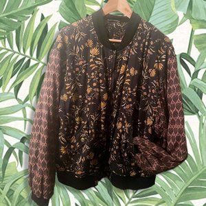 Free People Printed Bomber Jacket